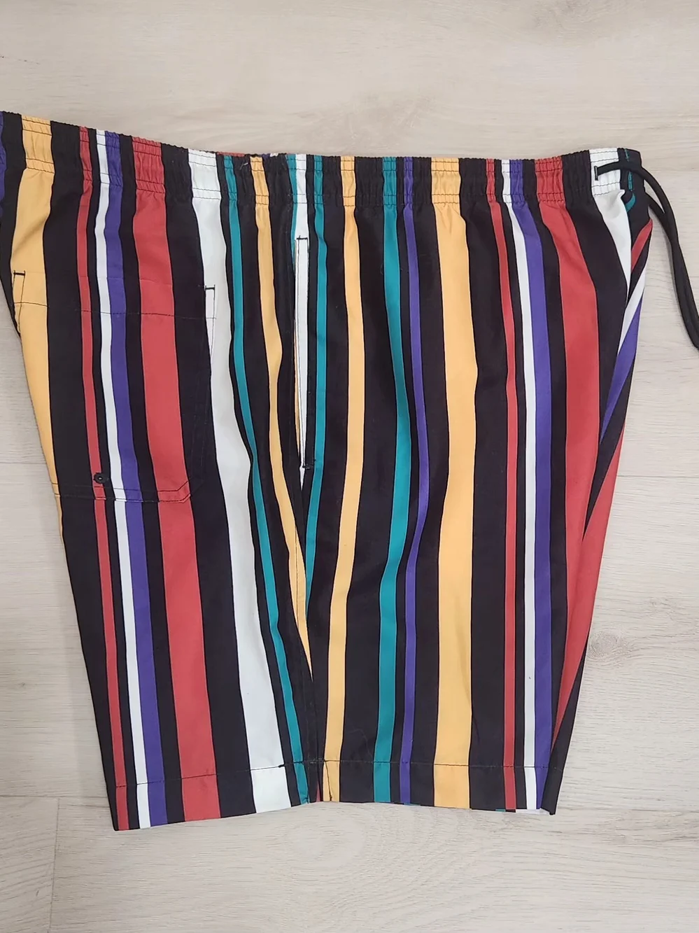 Men's Multicolor Vertical Stripe Swim Shorts
